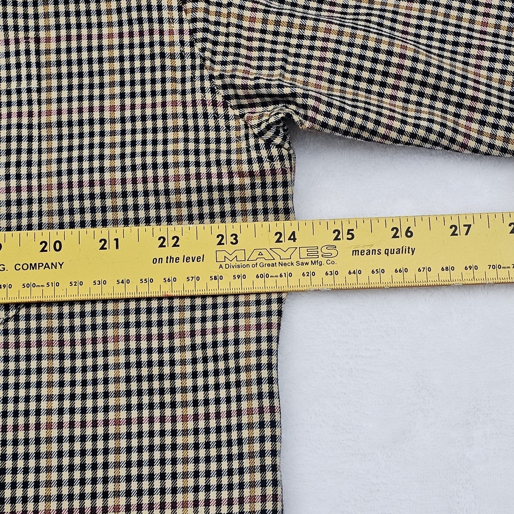 Viyella Patrick James Mens XL Brown Check Plaid Cotton Wool Button Down Shirt - Picture 5 of 8